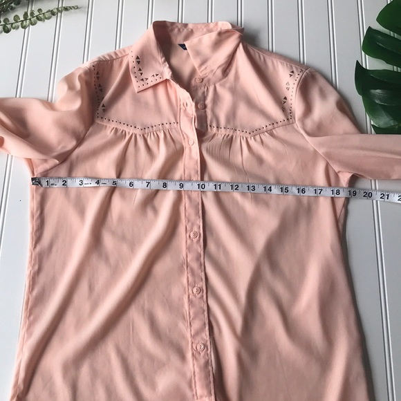 American Eagle pink blouse long sleeve button up - Picture 5 of 8